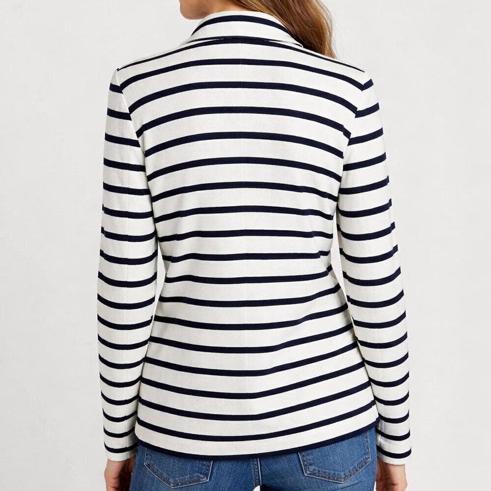 Neiman Marcus blue and white striped blazer - large - Picture 2 of 13